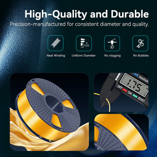 SILK 3D Printer Filament 1KG, Grey